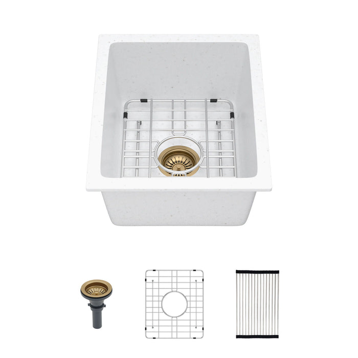 Quartz Composite Undermount Single Bowl Kitchen Sink