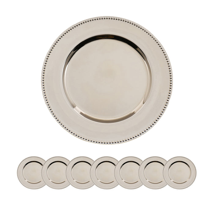 Plastic Charger Plate (Set of 8) - Silver
