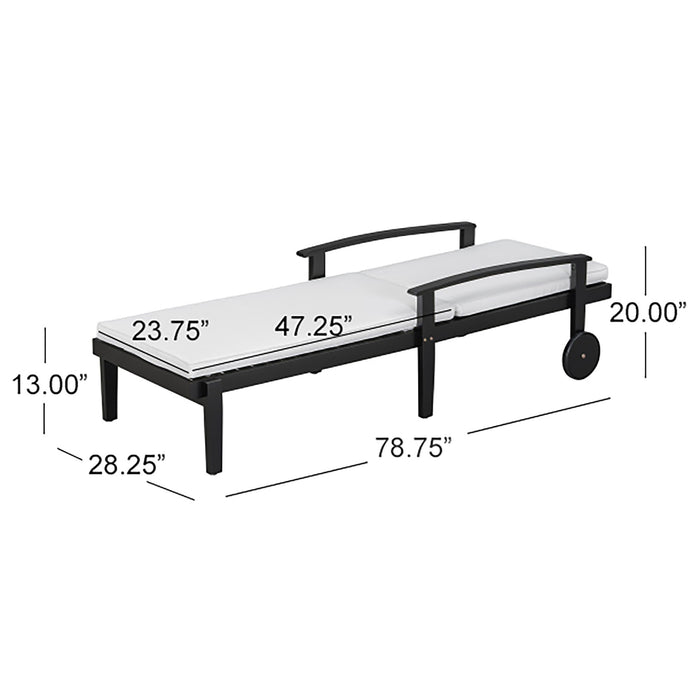 Jason - Black Chaise Lounge Adjustable Acacia Wood Outdoor Furniture