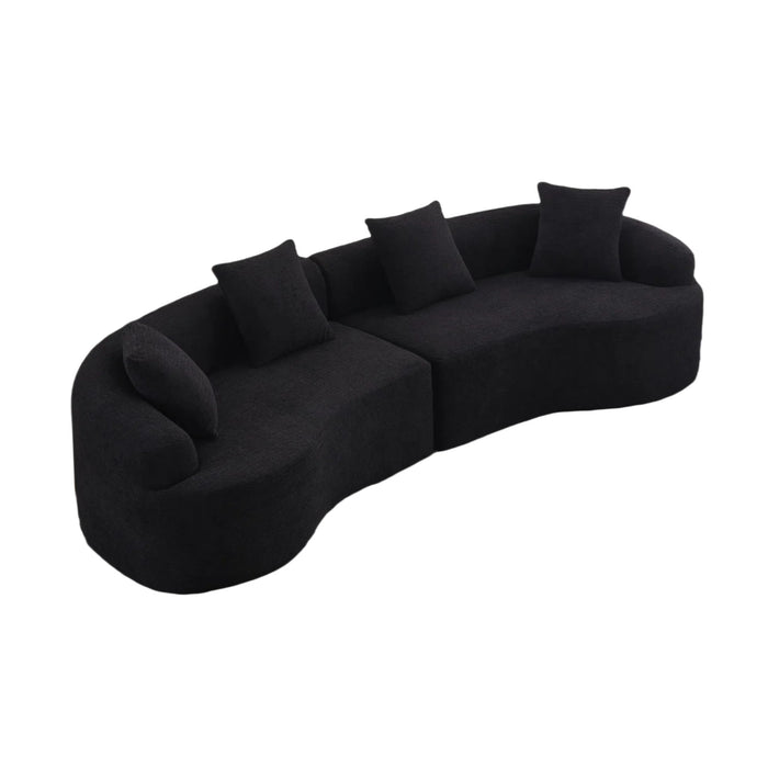 4 Seater Sofa With Chenille Fabric, 30D, 60 Hardness Full Sponge, 4 Pillow For Living Room, Home Furniture Sleeper Sectional Sofa For Apartment
