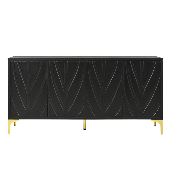 Modern Sideboard Buffet Cabinet With Handleless Press To Open Design With 4 Doors