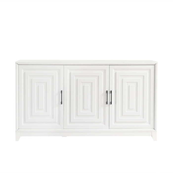TV Stand For TVs Up To 65", Modern Entertainment Center Media Console Cabinet With 2 Spacious Storage Space