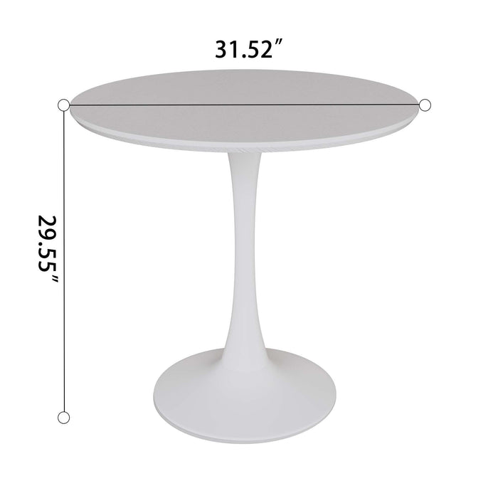 Round Dining Table Set With Tulip Design And 2 Chairs