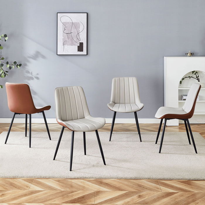 Modern Minimalist Dining Chair Set, Extended Seat Cushion