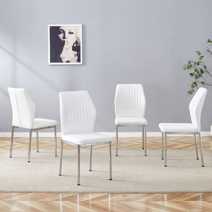 Luxury Simple High Resilience Dining Chair With Metal Legs