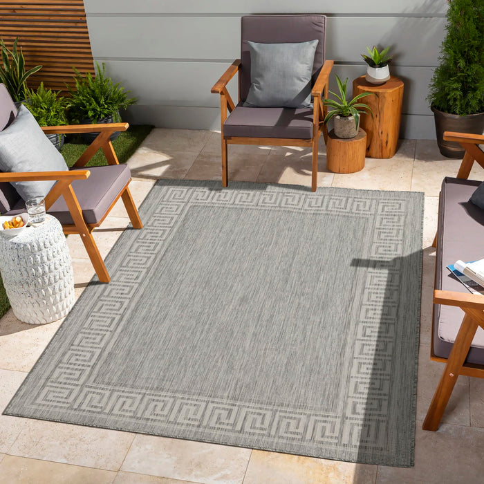 Sunshine - 5'3" X 7'3" Indoor, Outdoor, Area Rug Polypropylene - Silver