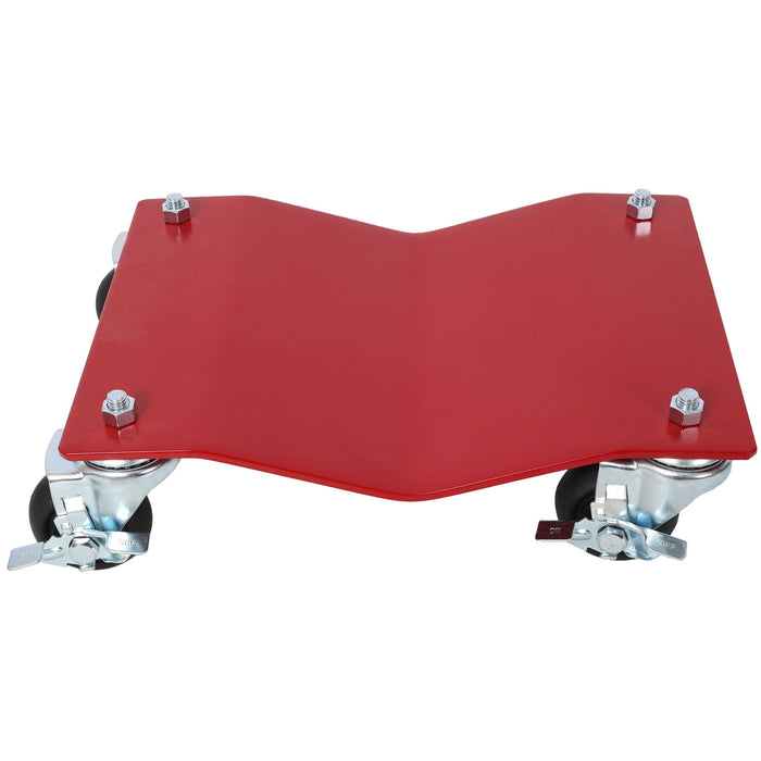 Heavy Duty Steel Vehicle Dollies With Brakes, 2500Lbs Capacity