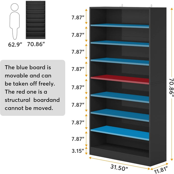 9 Tier Freestanding Shoe Cabinet, With Open Design