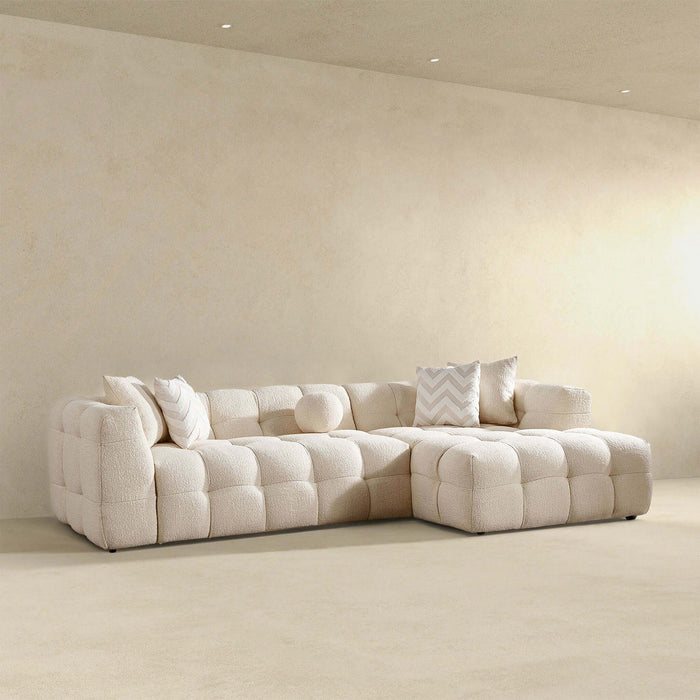Alana - Tufted Right Sectional Sofa - Ivory