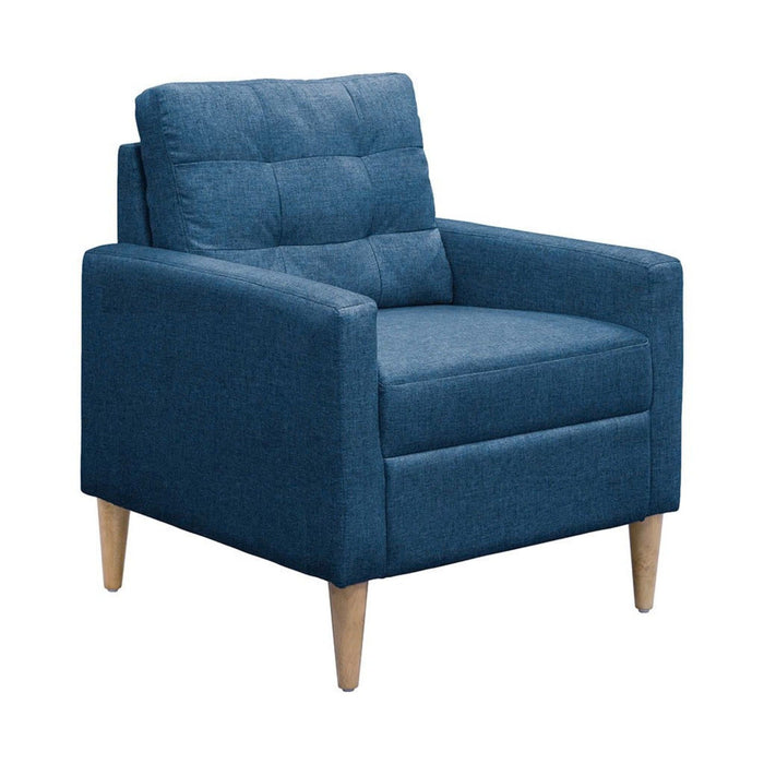 Contemporary Tufted Back Accent Chair With High Density Foam Support - Blue