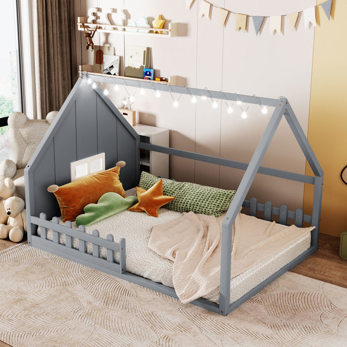 House Bed With Window And Fence