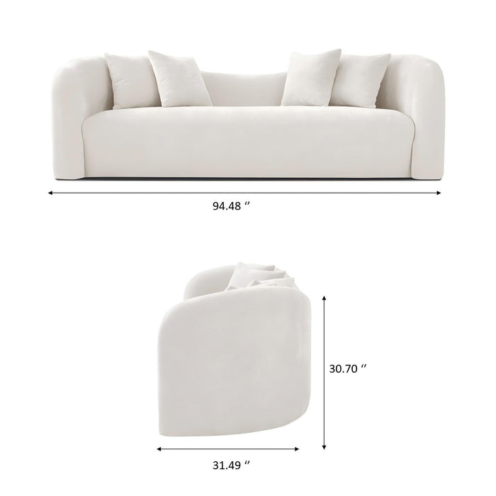 Mason - Mid Century Modern Luxury Tight Back Curvy Couch