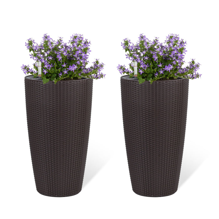 Tall Planters Set With Water Level Monitor And Auto Watering