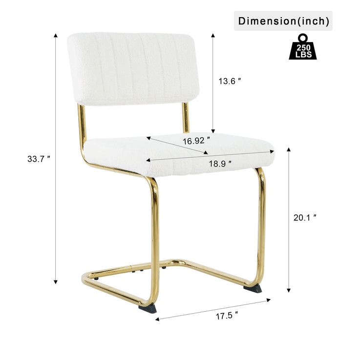 Modern Light Luxury Dining Chair With Metal Legs And Bow Design