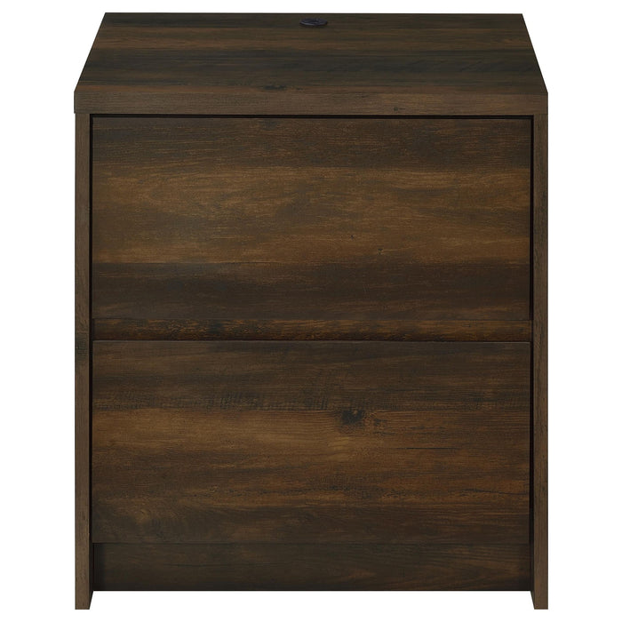 Transitional Nightstand With Dual USB Charging And Motion Sensor Light
