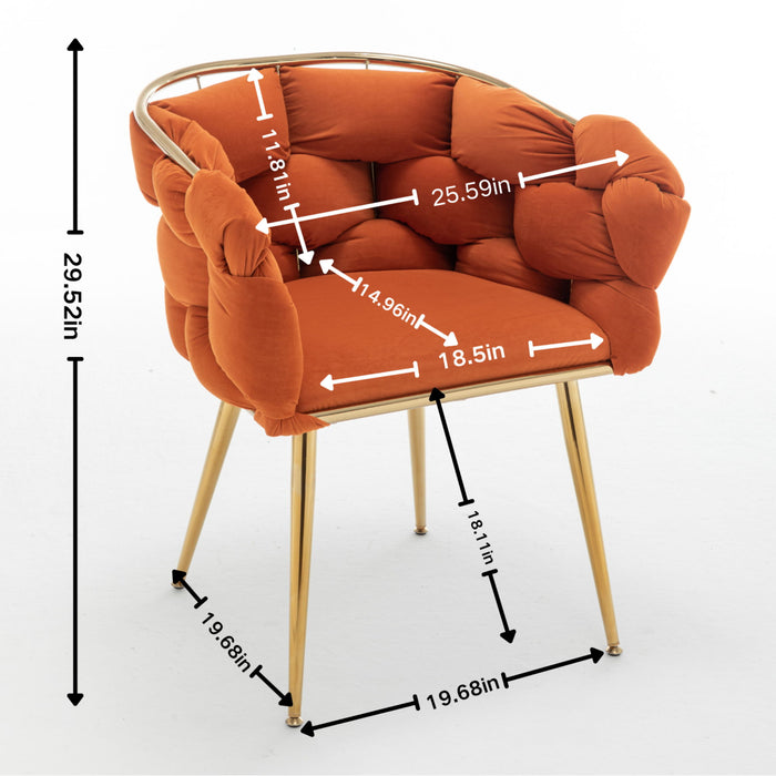 Luxury Modern Simple Leisure Velvet Single Sofa Chair Bedroom Lazy Person Household Dresser Stool Manicure Table Back Chair