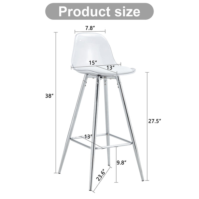 Stylish Upholstered Bar Chairs With Metal Leg