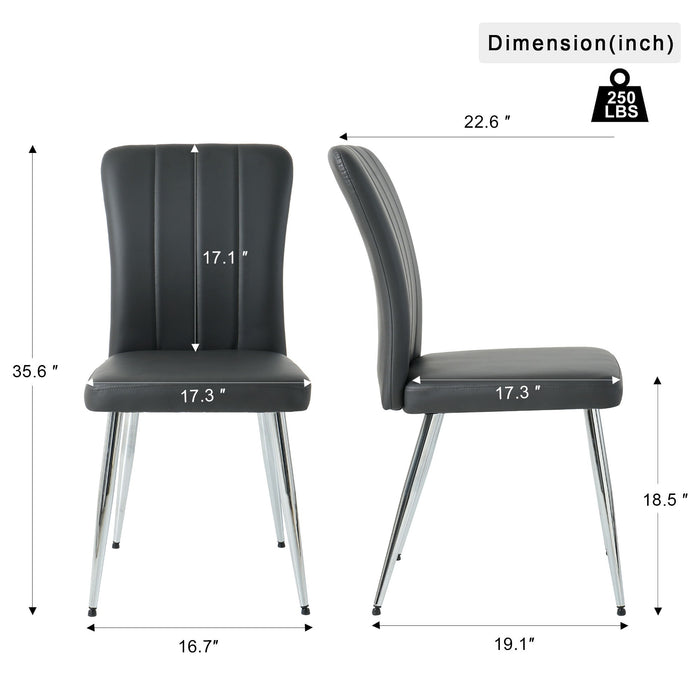 Modern Dining Chair With Electroplated Metal Legs (Set of 4)