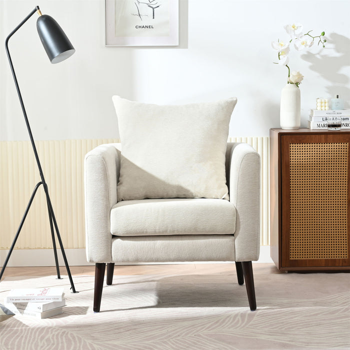 Modern Accent Upholstered Armchair With Pillow