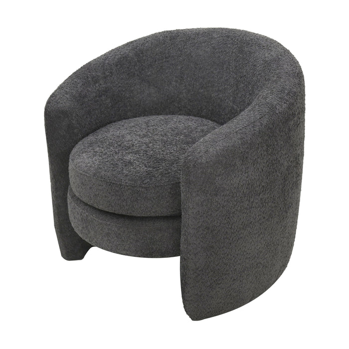 Affinity Modern Curved Back Upholstered Accent Chair With Soft Cozy Boucle Fabric - Dark Gray
