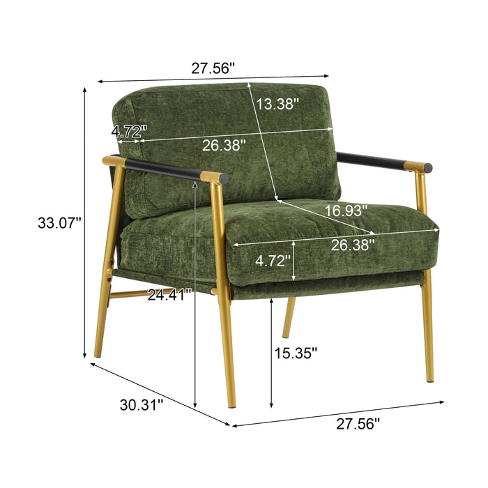 Modern Accent Chair With Plush Cushions, Cozy Seating