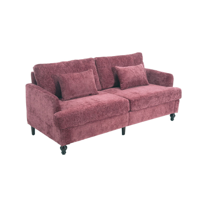 Mid Century Modern Chenille Fabric Loveseat Sofa, 2 Seat Upholstered Couch