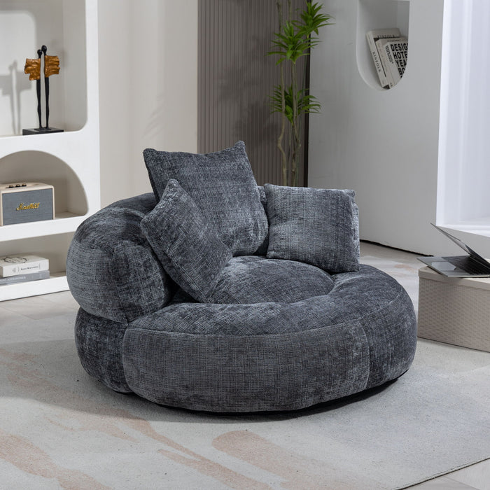 Lazy Sofa High Back Bean Bag Chair Couch With 3 Pillows