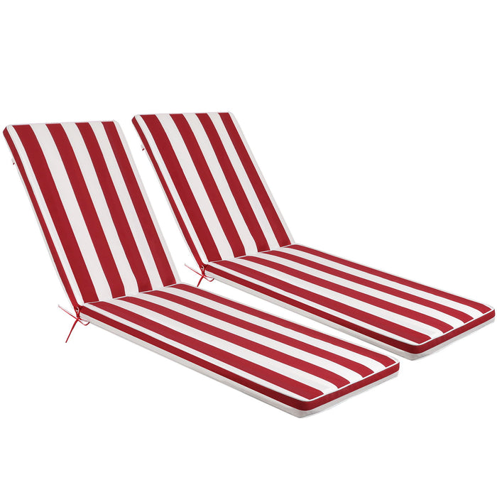 2 Pieces Set Outdoor Lounge Chair Cushion Replacement Patio Furniture Seat