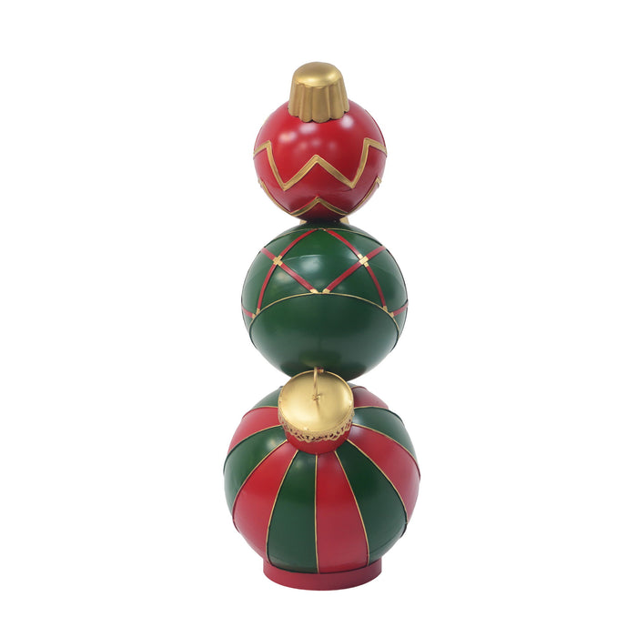 Classic Stacked Christmas Ball Decoration With Durable Construction - Red