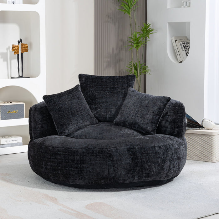 Lazy Sofa High Back Bean Bag Chair Couch With 3 Pillows