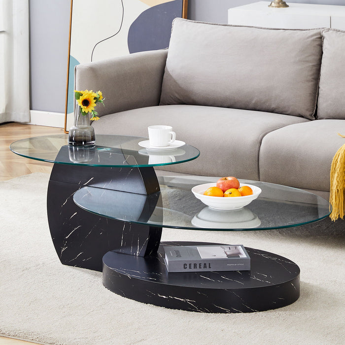 Contemporary Artistic Double Layer Coffee Table