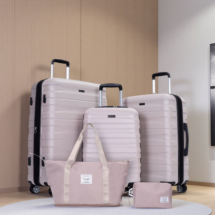 Luggage Set Of 5 Pieces, Expandable Hard Pc Luggage Set With Tsa Lock For Rotating Wheels