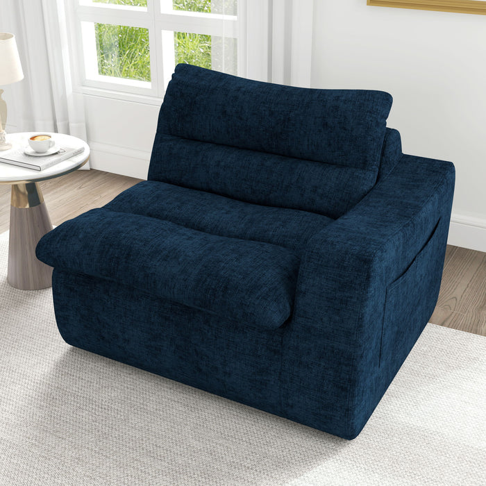Modern Lazy Floor Sofa With Right Arm, Comfortable Beanbag Lounge