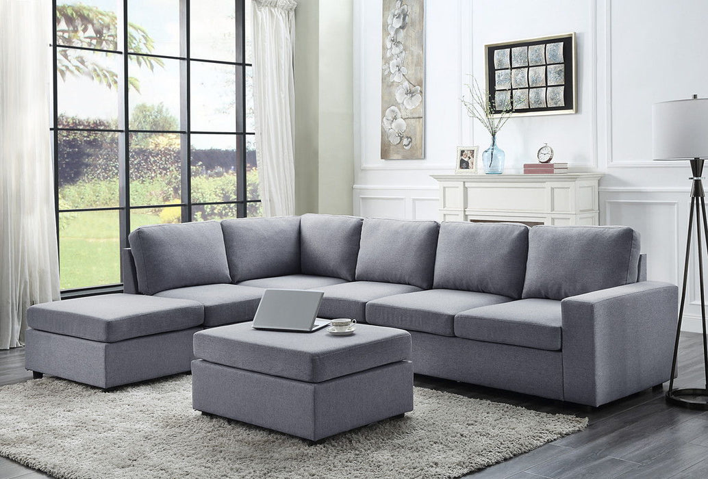 Cassia - 7 Seat Reversible Modular Sectional Sofa With Ottoman