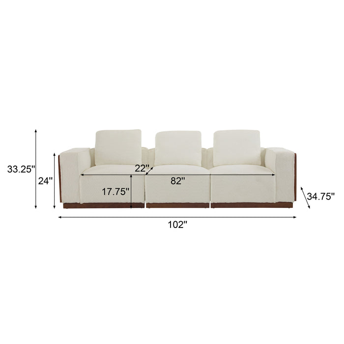Chita - Sectional Sofa 3 Seater With Light Strip - Beige