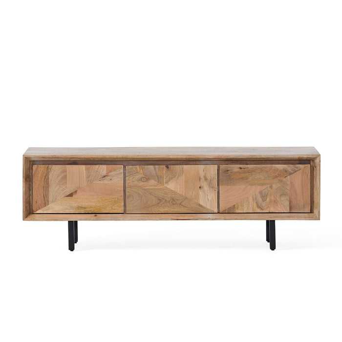 TV Stand With 3 Cabinets For TVs Up To 59" - Natural