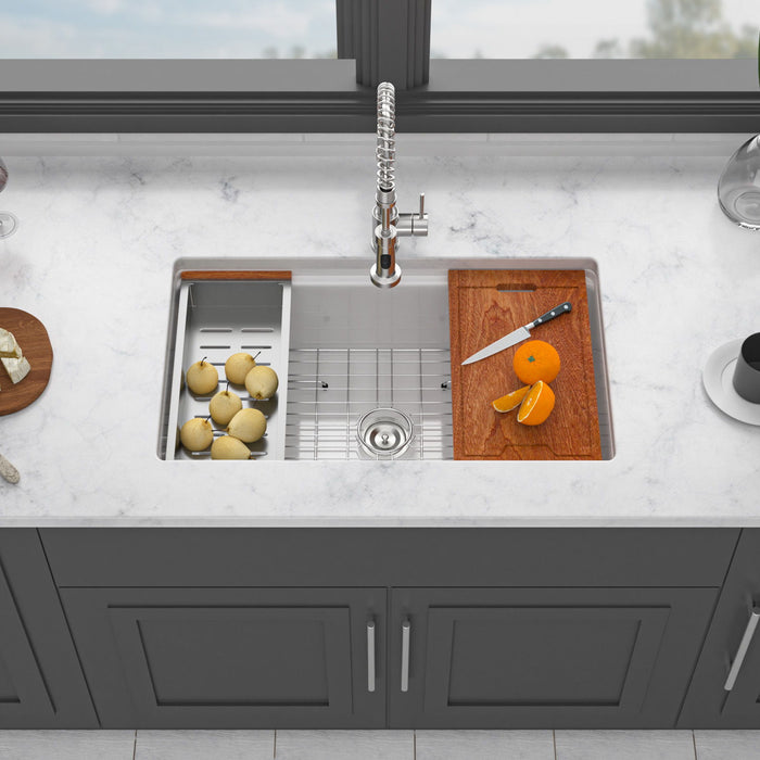 Undermount Workstation Single Bowl Porcelain Ceramic Kitchen Sink