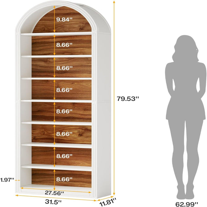 8 Tier Arched Open Display Shelving Unit For Living Room