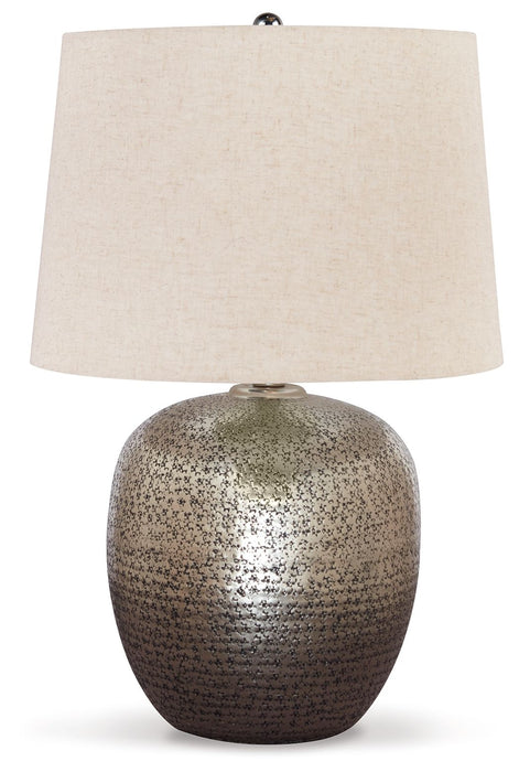 Magalie - Metal Table Lamp  - Antique Silver Finish