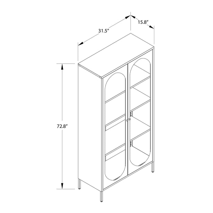 Luna - 2 Door Accent Cabinet With Fluted Glass
