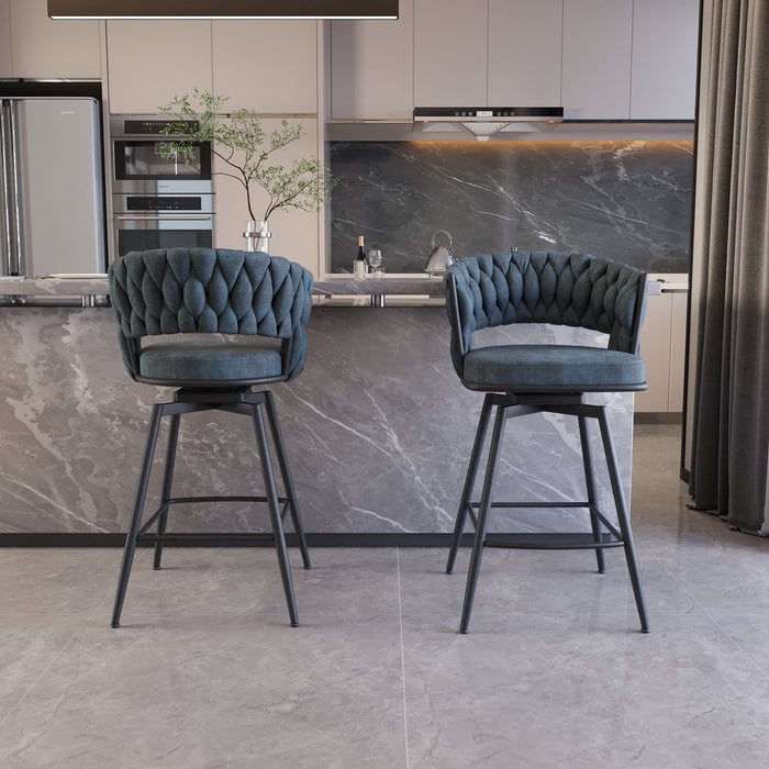 Bar Stool 360 Swivel With Back Footrest