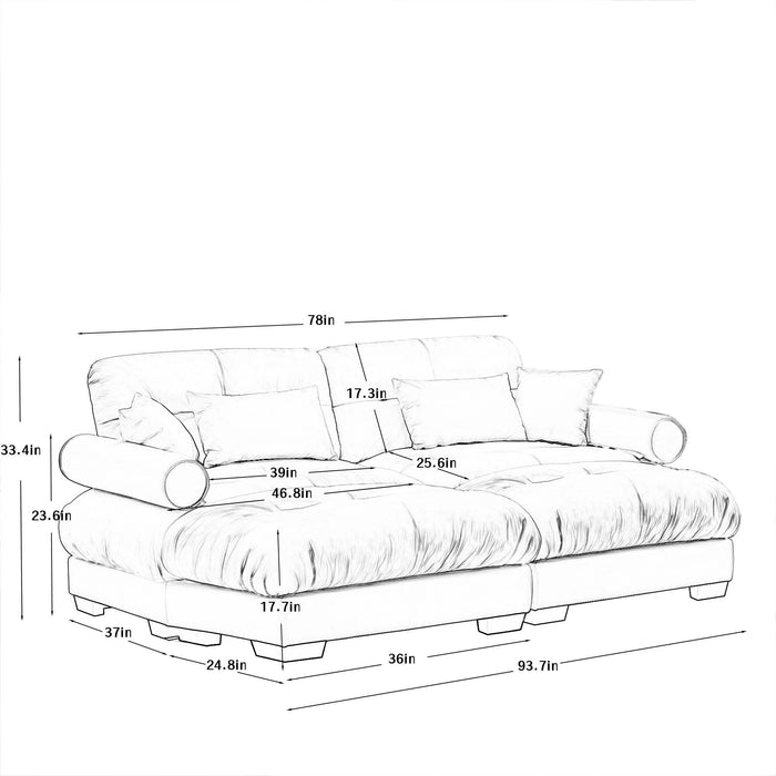 Super Comfort Oversized Modular Sectional Sofa With Movable Ottoman