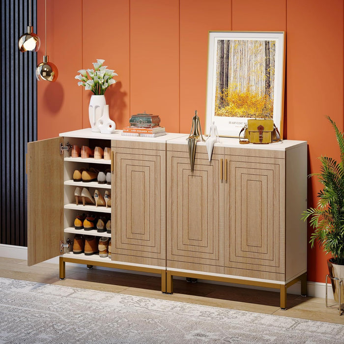 Shoe Cabinet With Doors, 5 Tiers Shoe Storage Organizer