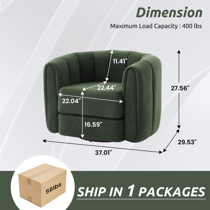 Swivel Accent Chair Wide Upholstered For Living Room