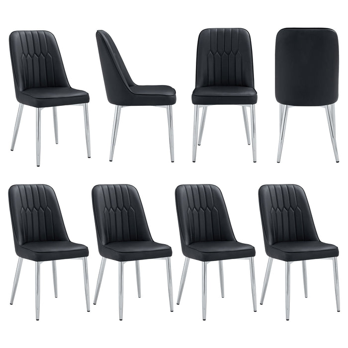 Modern Dining Chairs With Sleek Backrest And Metal Legs