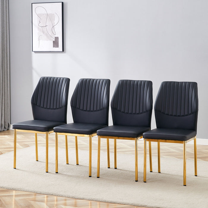 Luxury Simple Chair With Metal Gold Leg