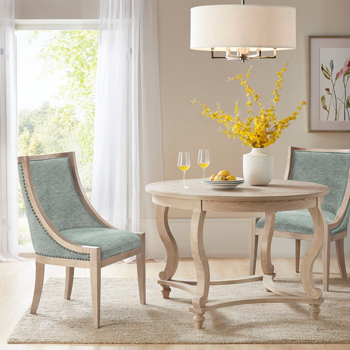 Upholstered Dining Chair With Nailhead Trim - Soft Green