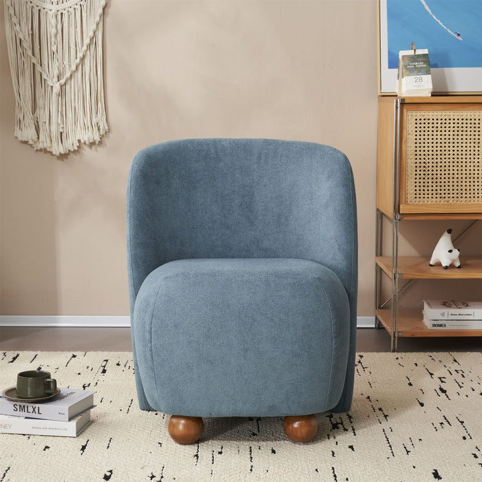 Modern Low Back Accent Upholstered Armless Living Room Chairs, Round Feet