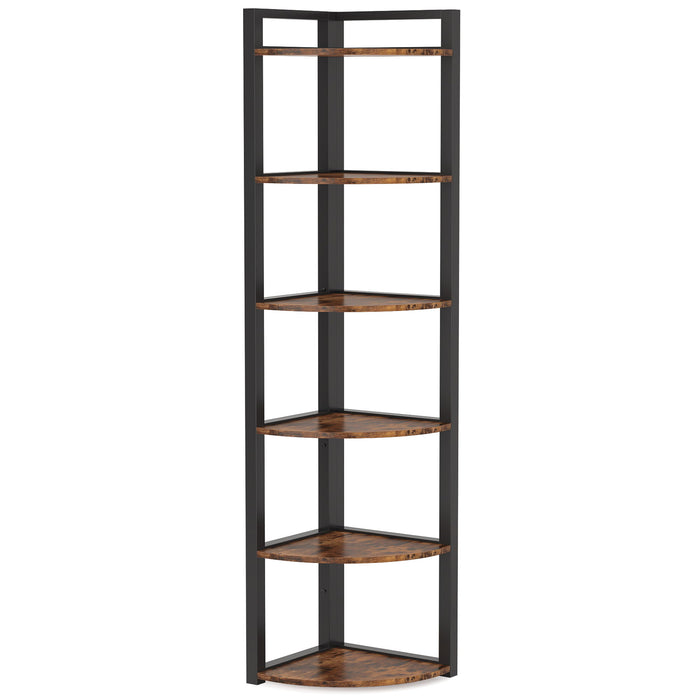 Tall 6 Tier Corner Bookshelf For Living Room
