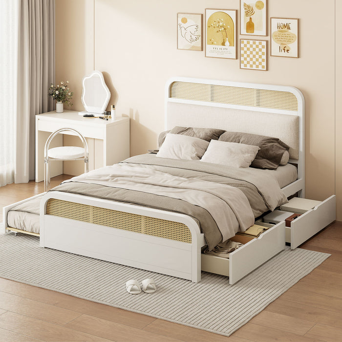 Platform Bed With Trundle And 2 Drawers